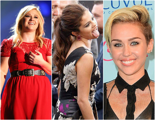 Kelly Clarkson, Selena Gomez, Miley Cyrus Kelly Clarkson, Selena Gomez, Miley Cyrus